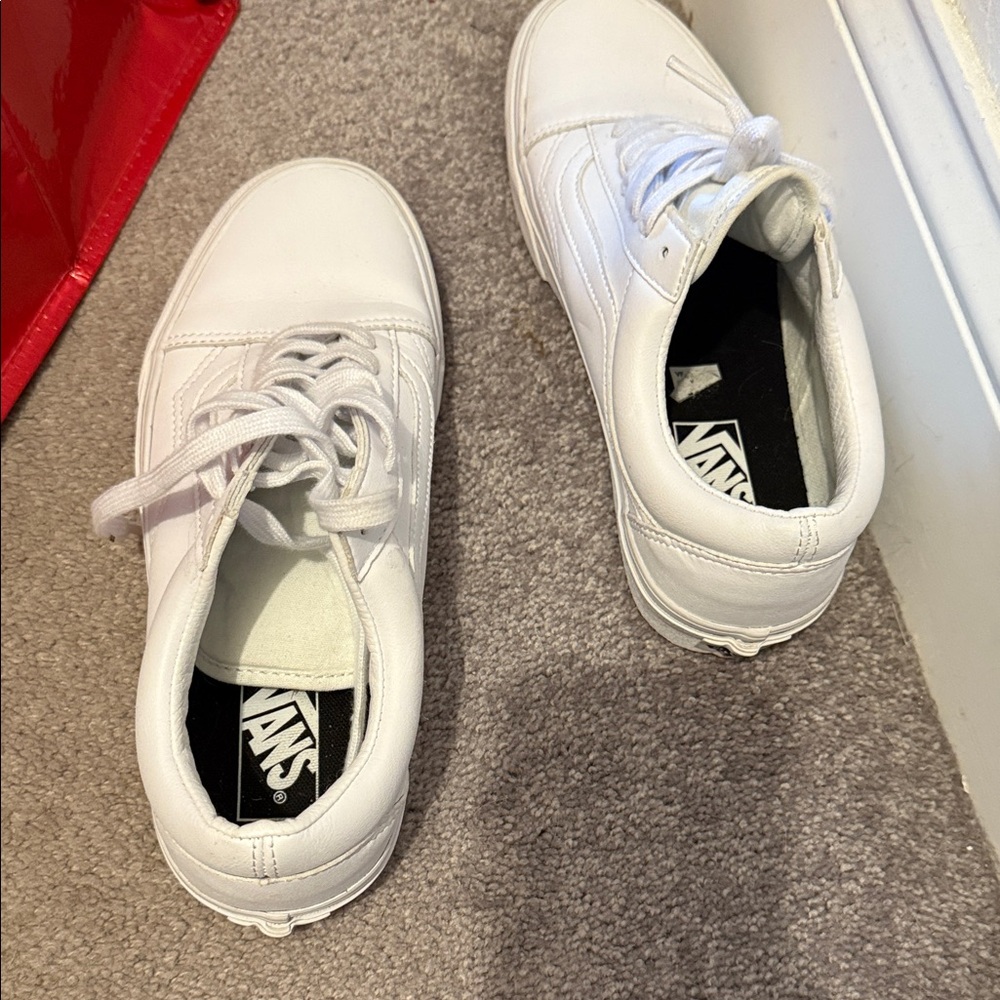 Vans All-White Lace-Up Sneakers